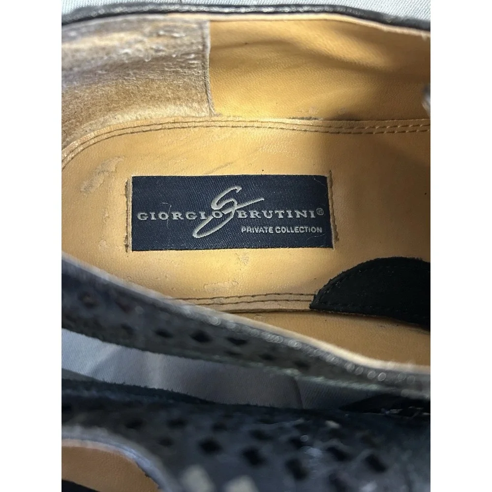 Giorgio Brutini Men's Oxford 10M Black Suede Sparkle Mirrors Jewel Prep 155911
